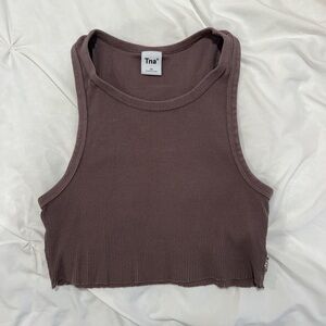 brown cropped tank top